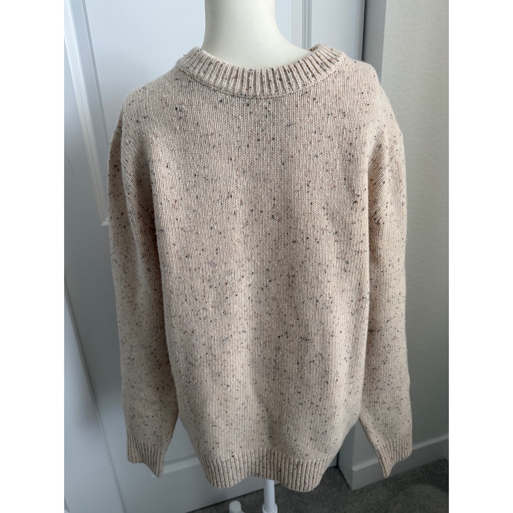 Toad&Co Mens M Donegal Wool Flecked Crewneck Sweater Oatmeal Cabin Core Gorpcore
